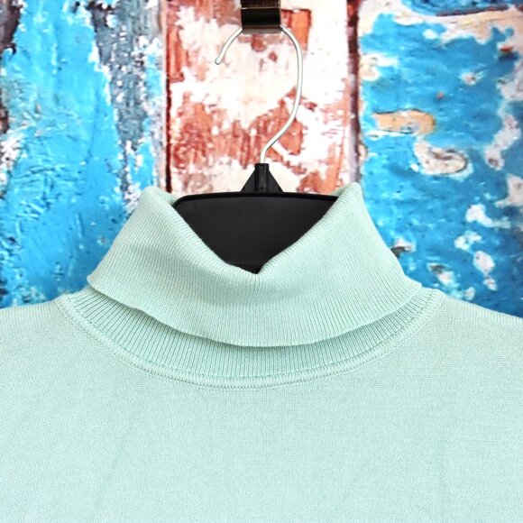 Women's Madison Grey Long Sleeve Turtleneck Knit Top MEDIUM Lime Green - Picture 3 of 11